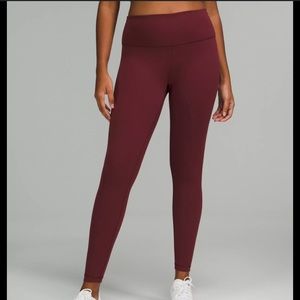 Lululemon like new red merlot luxtreme high waisted pant. Size 6.